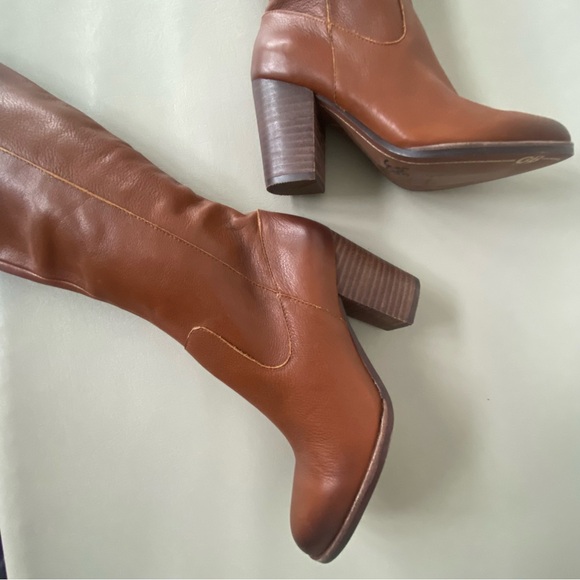 Gianni Bini Brown Knee-High Leather Boots - Picture 2 of 8